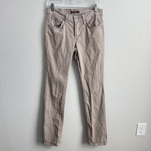 James Jeans Hunter Women's 28 Tan Khaki Straight Leg Mid Rise Stretch Denim - Picture 1 of 7